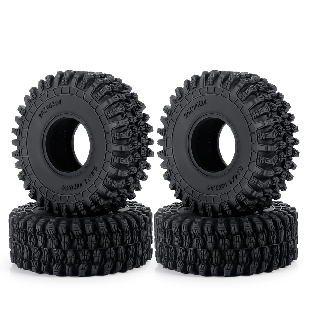 TRINOOD 4 szt. Miękkie gumowe opony terenowe do błota do samochodów RC Crawler 1/18 TRX4-M, części do tuningu kół