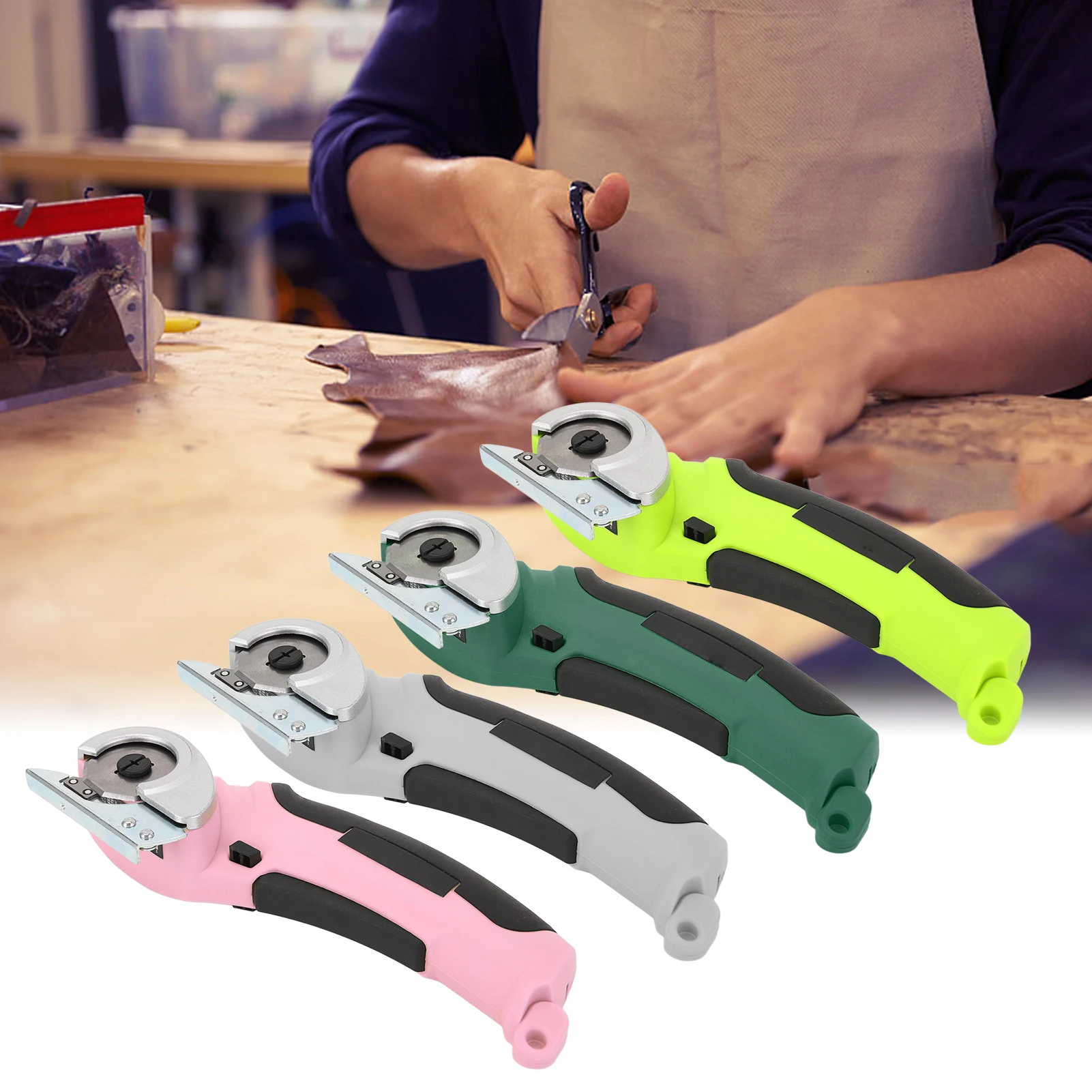 

Sewing Scissors 240RPM Multippurpose PA Stainless Steel High Efficiency Safety Lock Cordless Electric Scissors for Material