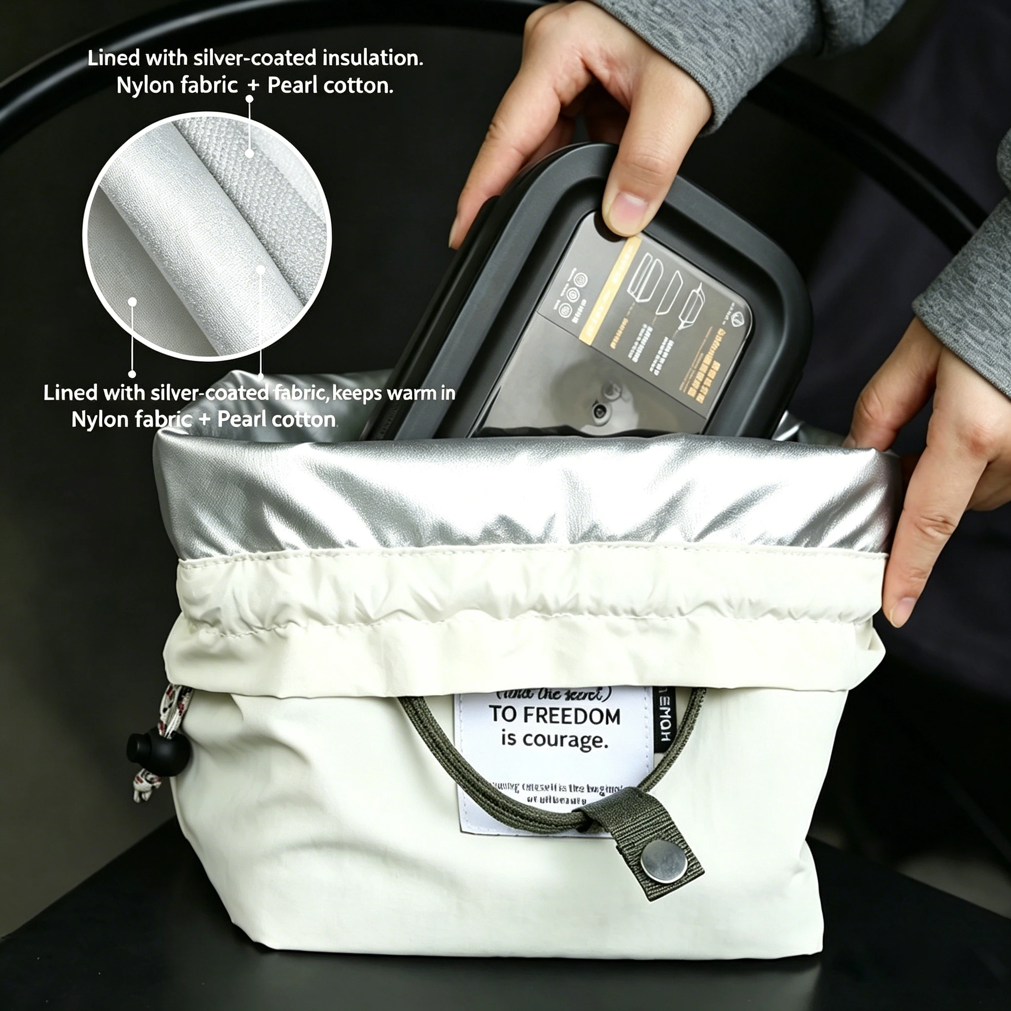 

1 шт., 35×30×2,5 см, новая портативная сумка-ланчбокс, сумка для еды для студентов, изолированный ланчбокс большой вместимости для офисных работников, для хранения украшений.