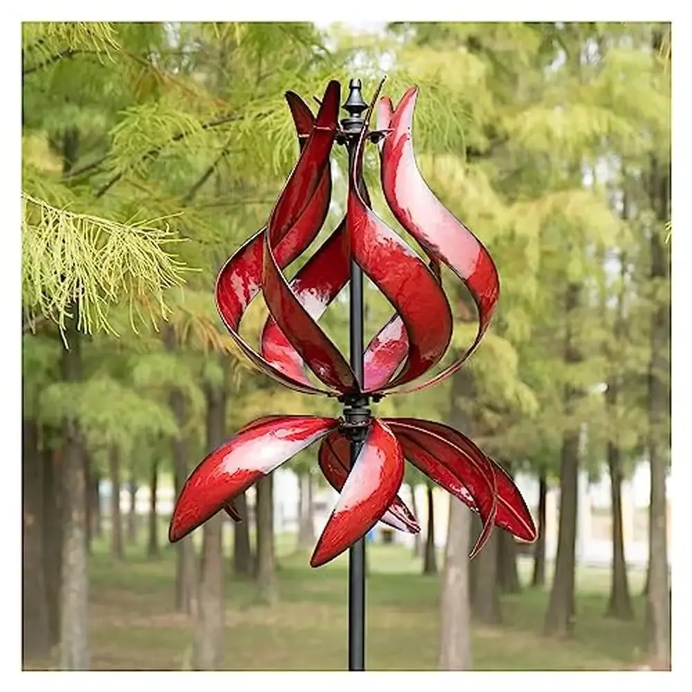 Garden Wind Spinner Metal Yard Sculpture Outdoor Lawn Decor Mother's Day Gift