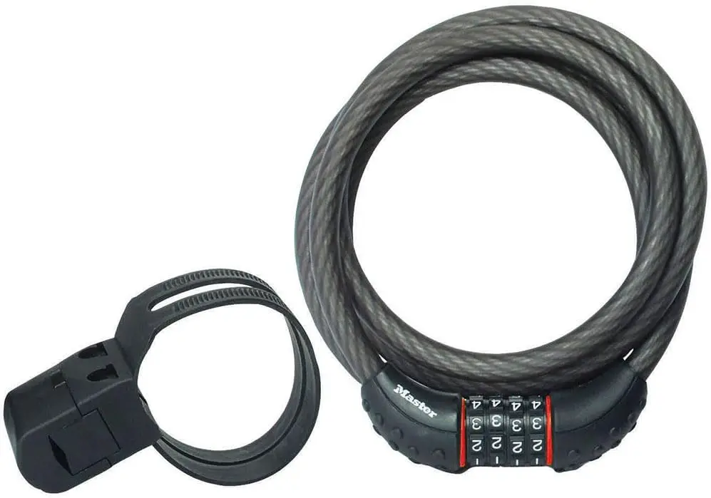 

Bike Cable Lock 6ft x 1/2" Resettable Combination Lock with Braided Steel and Vinyl Coating for Bicycle and Outdoor Equipment