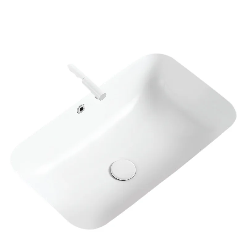 

Дуговая раковина под столешницей, бытовая утолщенная встраиваемая раковина, одинарная раковина, умывальник для ванной комнаты, керамический умывальник для балкона