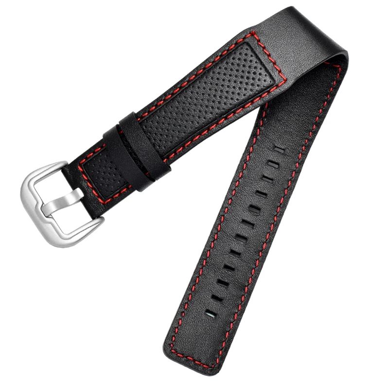 جديد الاتجاه الجلود حزام (استيك) ساعة ل ديتريش OTC-AO1 OT-3 حزام أسود 24 مللي متر سوار الثغور جلد البقر الأسود المعصم