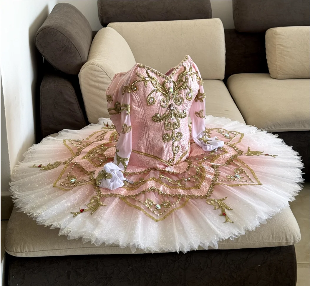 Professional high-end tutu adult and children tutu pink female performance skirt board skirt tutu competition performance custom