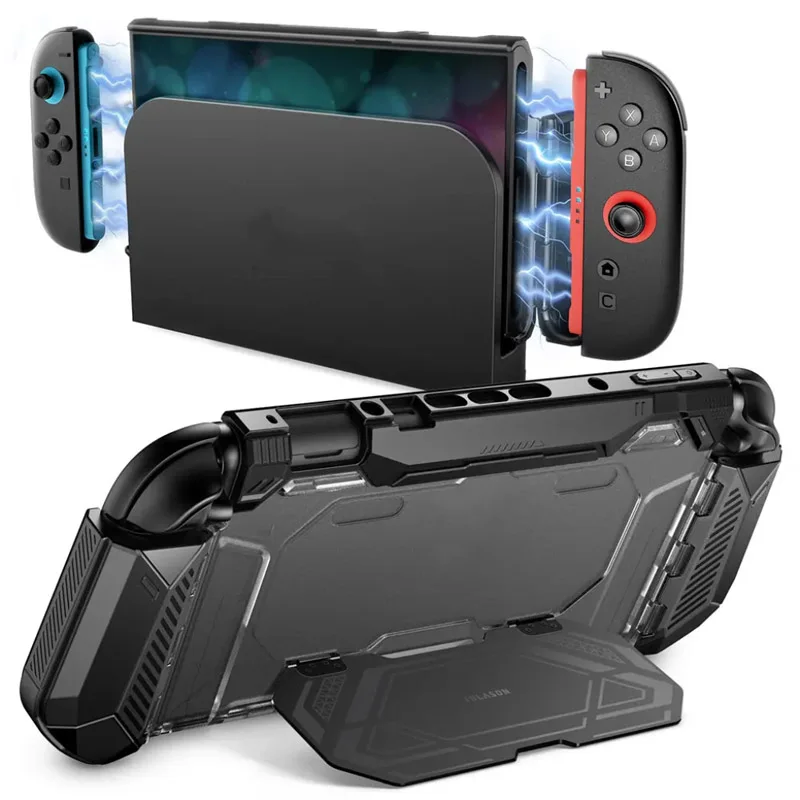 For Nintendo Switch 2 Case с подставкой I-BLASON Matrix, док-совместимый, с удобным эргономичным захватом, защитный бампер-накладка для Switch 2