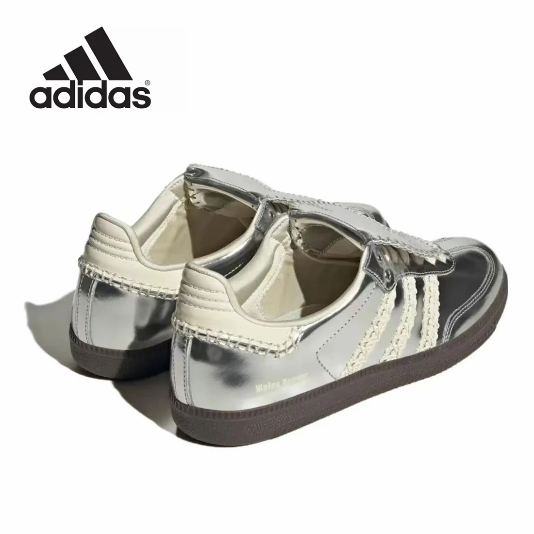 adidas Samba Wales Bonner Silver German Training Gazelle Shoes Retro Versatile Sports and Casual Board Shoes sneakers