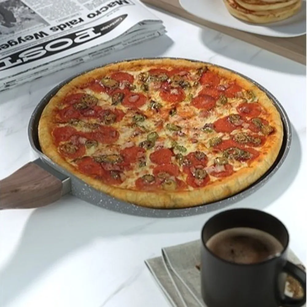 6/8/10in Crepe Pancake Pan Wooden Handle Rustproof Non Stick Frying Pan Cooking Tools Multi-Purpose Omelet Saucepan Pizza Making