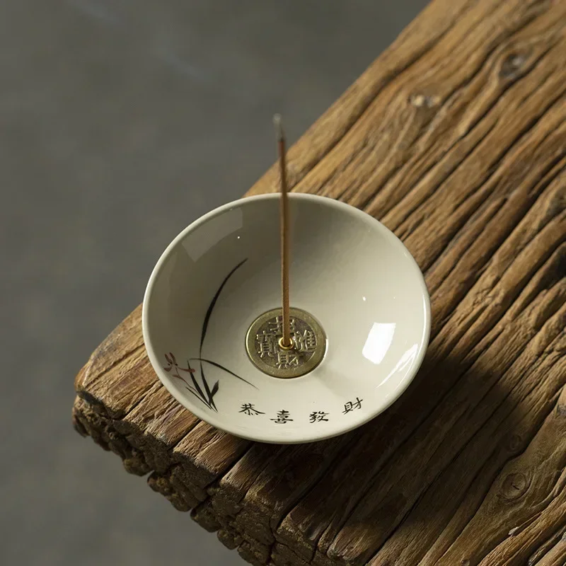 1PC Creative Ceramic Line Incense Burner Household Agarwood Sandalwood Plate Smoking Tea Room Incense Path Incense Insert