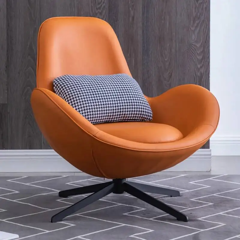 Nordischer Designer-Eiersessel, Skandinavischer Tigerstuhl, Drehbarer Freizeitstuhl für Wohnzimmer und Balkon, Designer-Stuhl in Eierschalenform