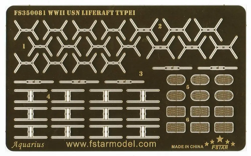 Five Star FS350081 1/350 WWII USN Liferaft I (12set) (3D Printing)