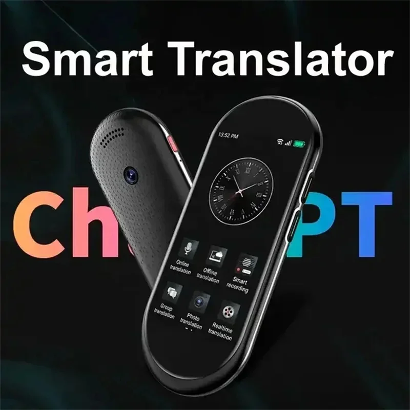 مترجم صوتي A10 4.1 بوصة دردشة GPT متعدد اللغات 4G SIM جهاز ترجمة ذكي في الوقت الحقيقي لمتعلم السفر العالمي