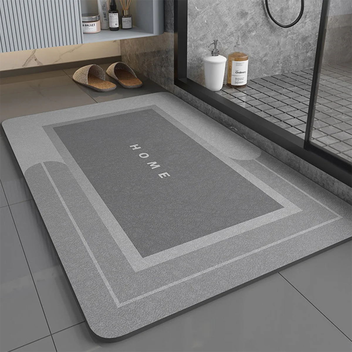 Tapis de salle de bain antidérapant Super absorbant, moderne et simple, en boue de diatomée, résistant à la saleté, pour cuisine et toilettes