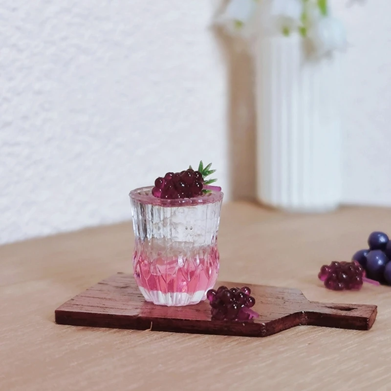 Miniature Juice Latte Art ตุ๊กตาอุปกรณ์เสริม Tiny เครื่องดื่มแบบพกพาสำหรับนักสะสมและคนรักของตกแต่งบ้าน