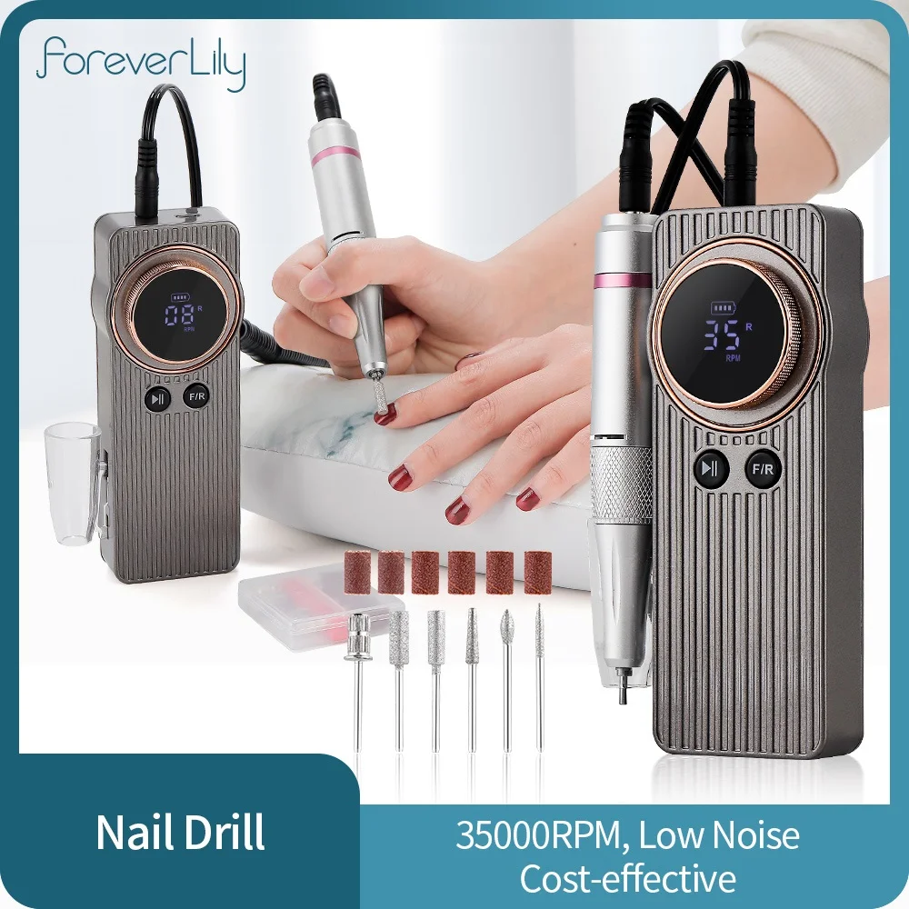 

Portable Nail Drill Machine 35000RPM Milling Cutter for Manicure and Pedicure Fast Gel Nail Polish Removal Nail Grinding Tools