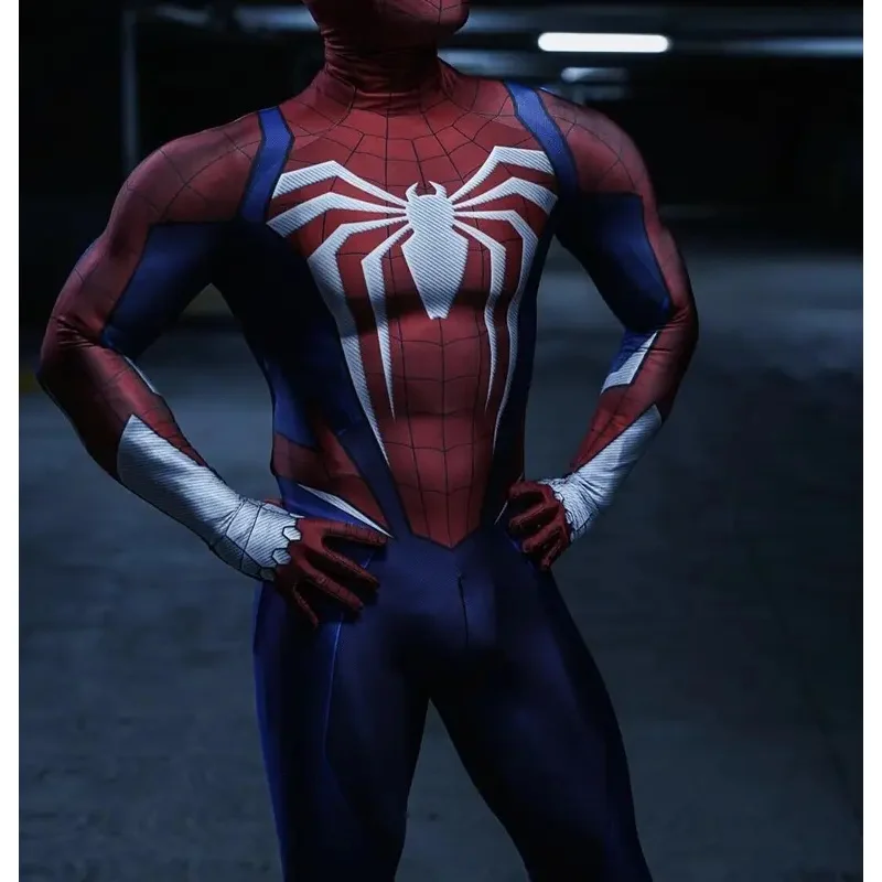 Halloween Peter Parker Spider Suit in PS5 Spider 2 supereroe Costume Cosplay completo Spiderman body Zentai Second tute