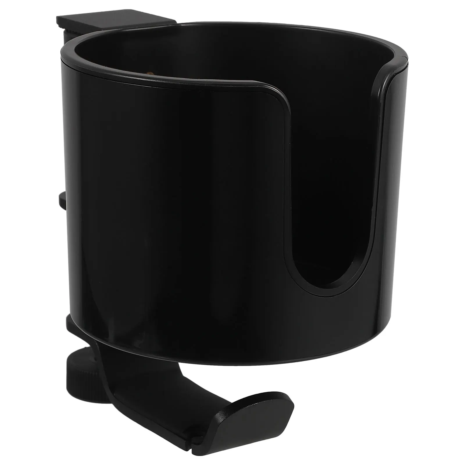 

Rotating Headphone Hook Cup Holder Black Desk Side Bottle Stand Clip Table Clamp Plastic Gaming Storage
