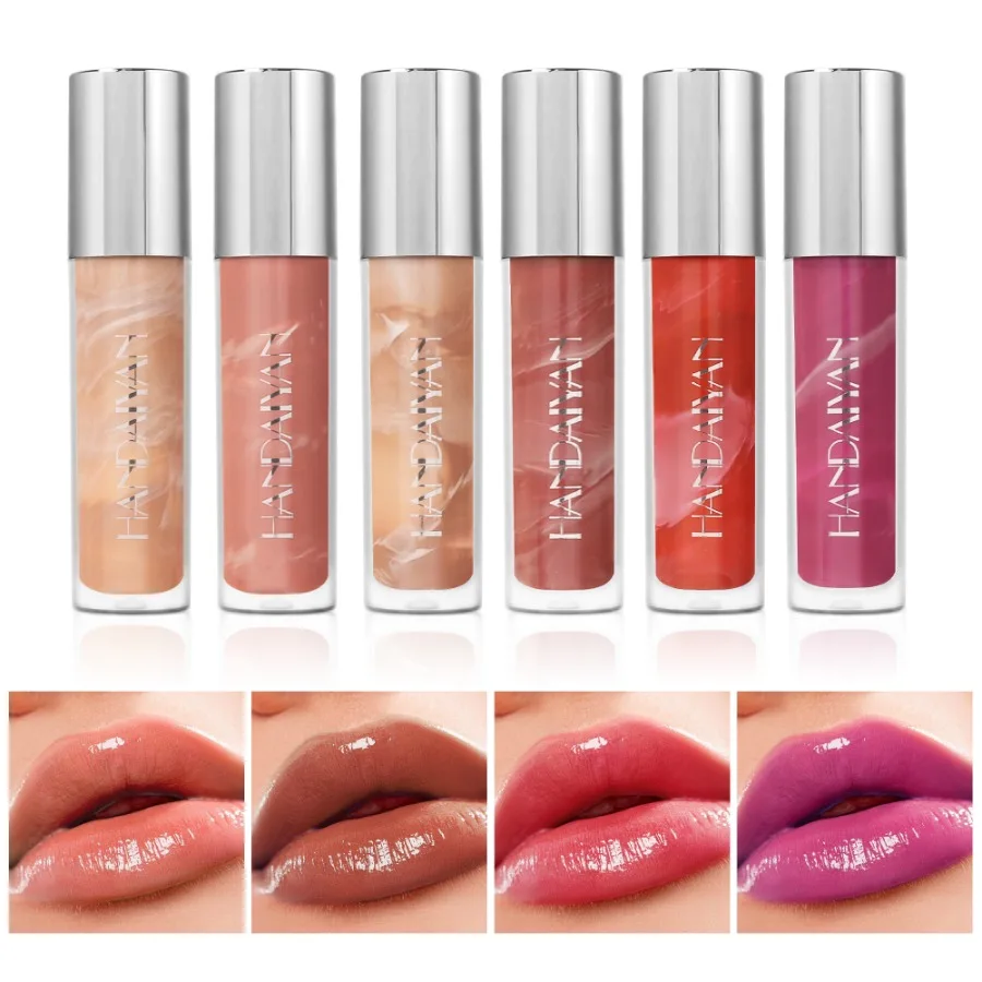 6 Kleuren Vloeibare Lippenstift Nude Lipgloss Balsem Voeding Lippen Crème Bevochtigende Lippenstift Waterdicht