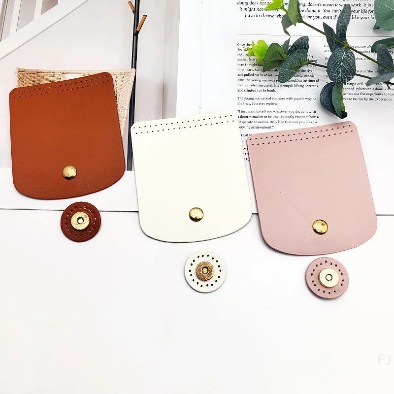 [YU]Bag Flap Cover Women's Crochet Bag Accessories DIY PU Leather Flap Material Crochet Handbag Bag Parts For Knitted Bag