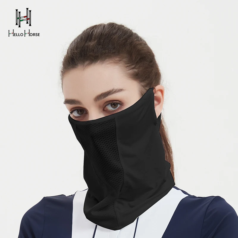 Весенне-летняя конная маска «Hello Horse», дышащая влагоотводящая ледяная шелковая маска с рукавами, защитная маска от солнца для конного спорта, оборудование