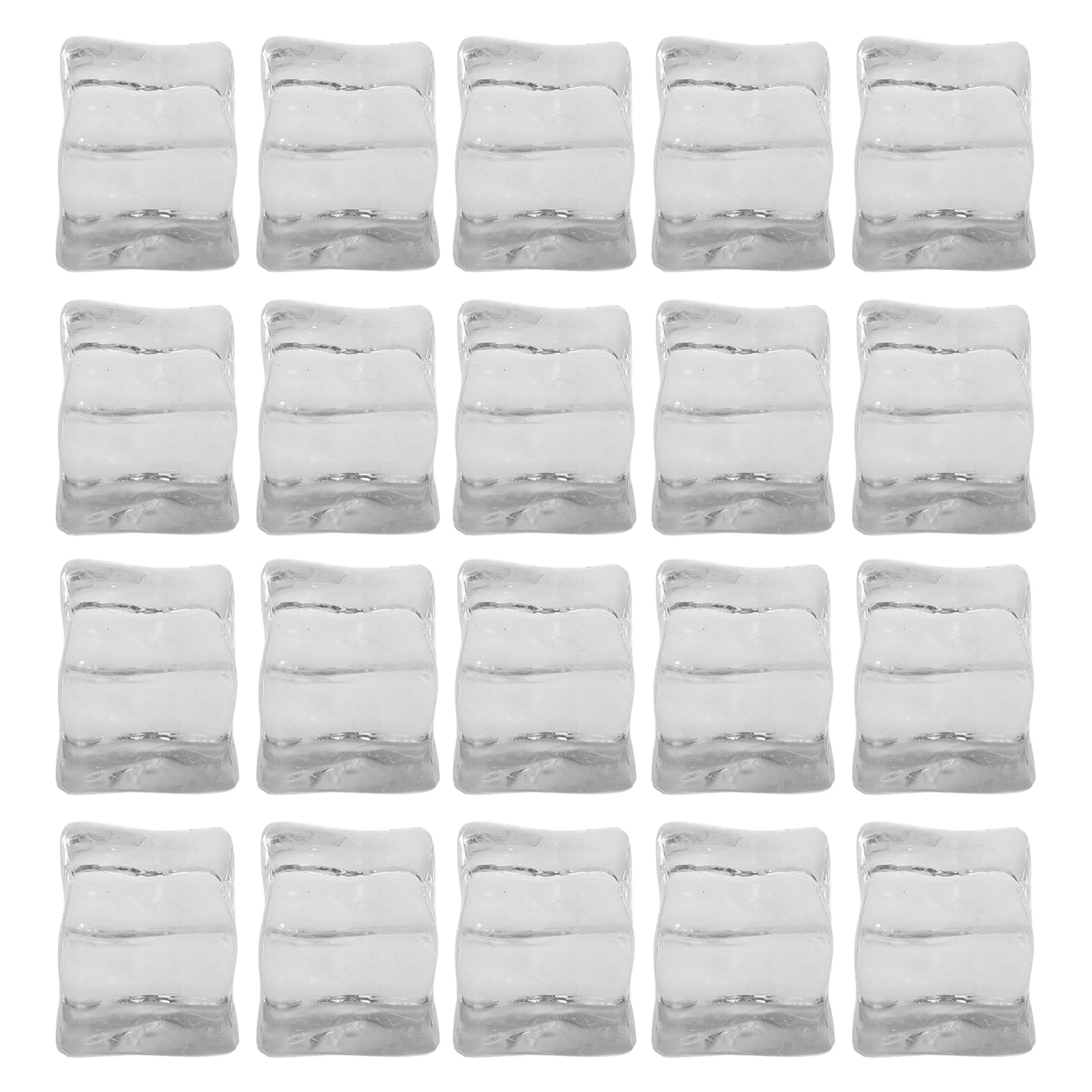 

20pcs Simulated Ice Cubes Clear Plastic Realistic Decorative Bar Photography Props Home Ornaments Fake Ice Kitchen Bar Tools
