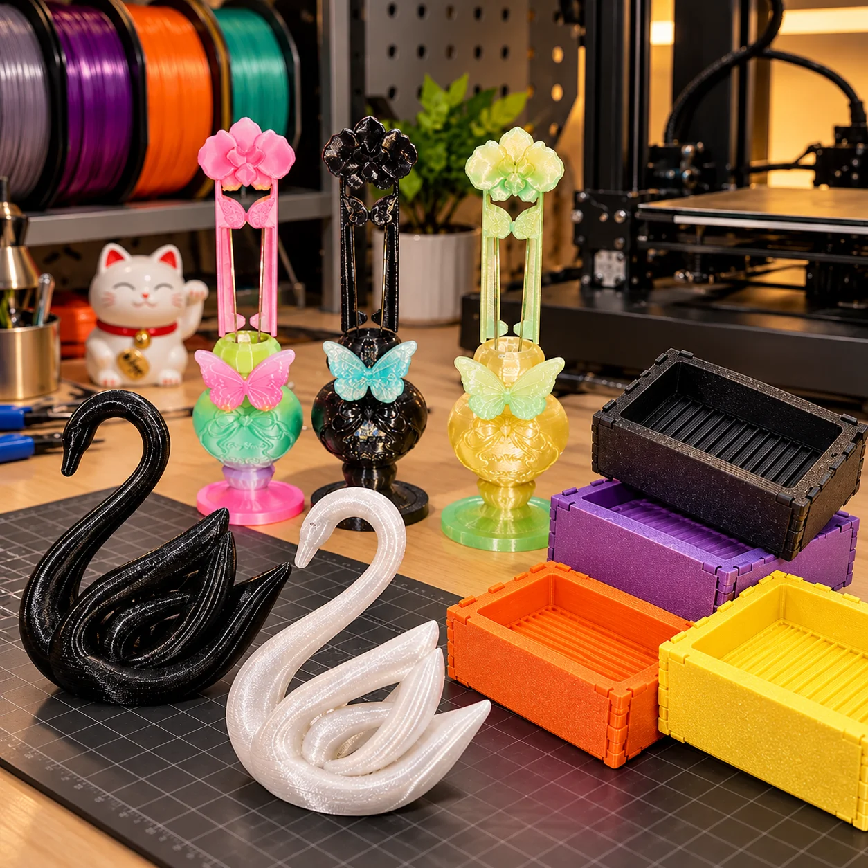 LANDU PETG Glitter 3D Printer Filament 1.75mm Translucent High Toughness For Most FDM 3D Printing Material 6