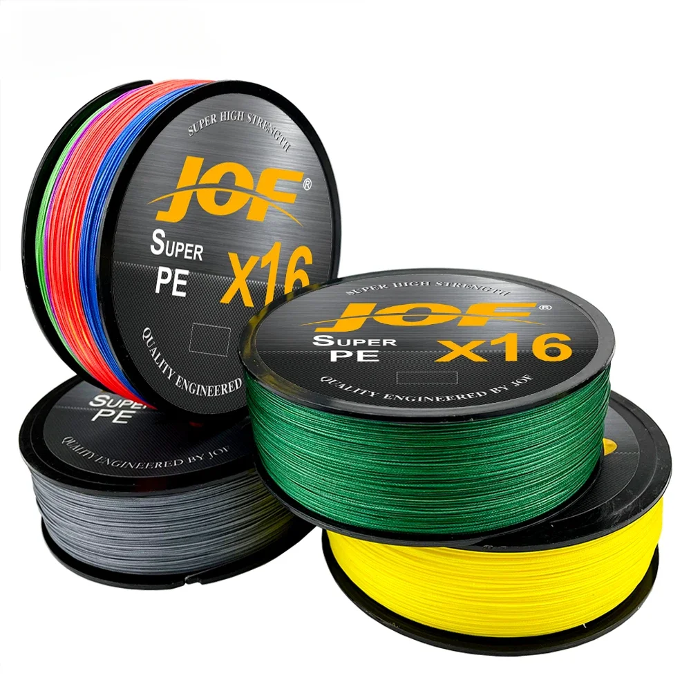 JOF  Braided Line X12/X16 300/500M Fishing Line Super Power  25-161LB Multifilament PE Line for Jigging Saltwater Sea Fishing