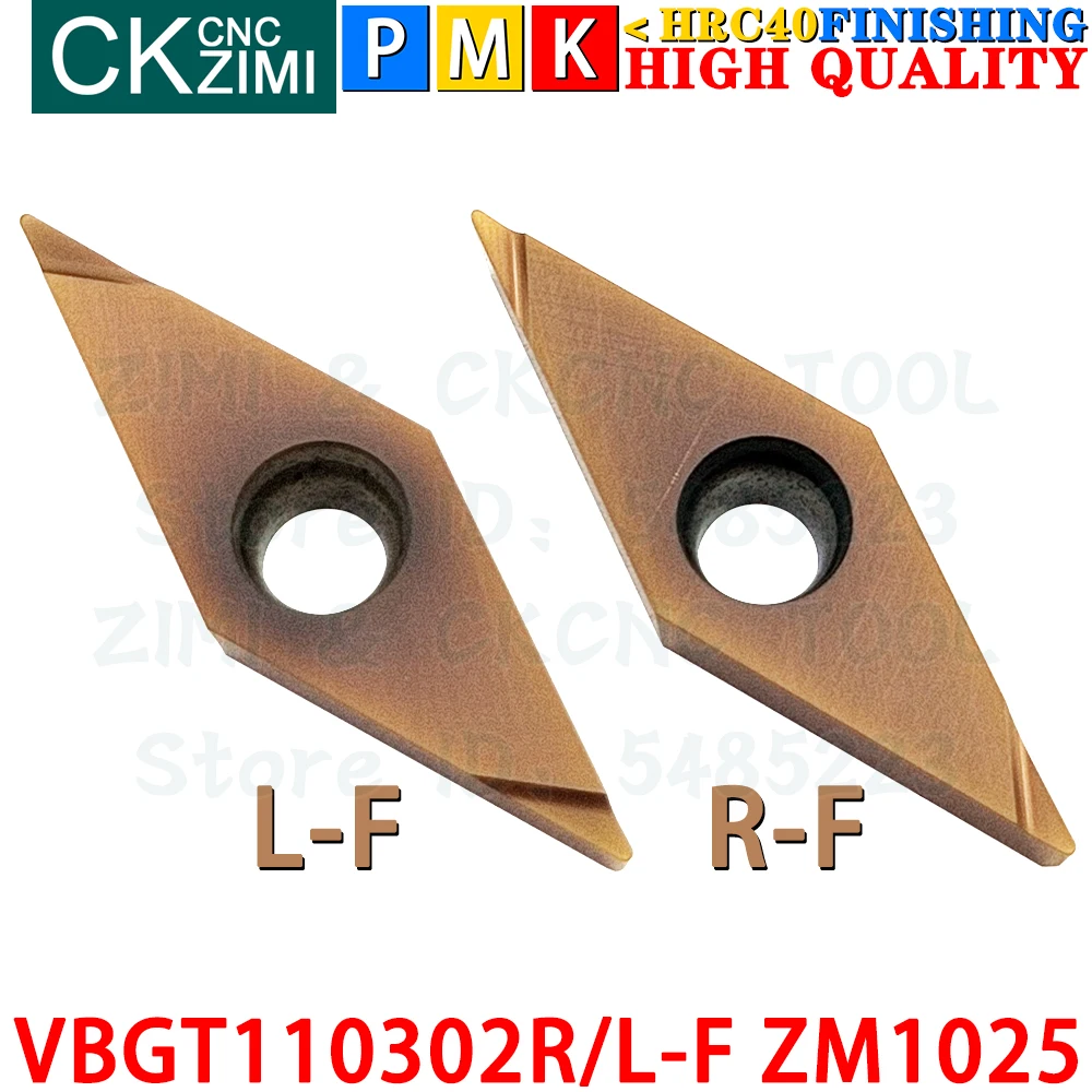 VBGT110302R-F VBGT110302L-F ZM1025 Carbide Inserts Finishing External Turning Inserts Tool VBGT CNC Grooving Metal Cutting Tools