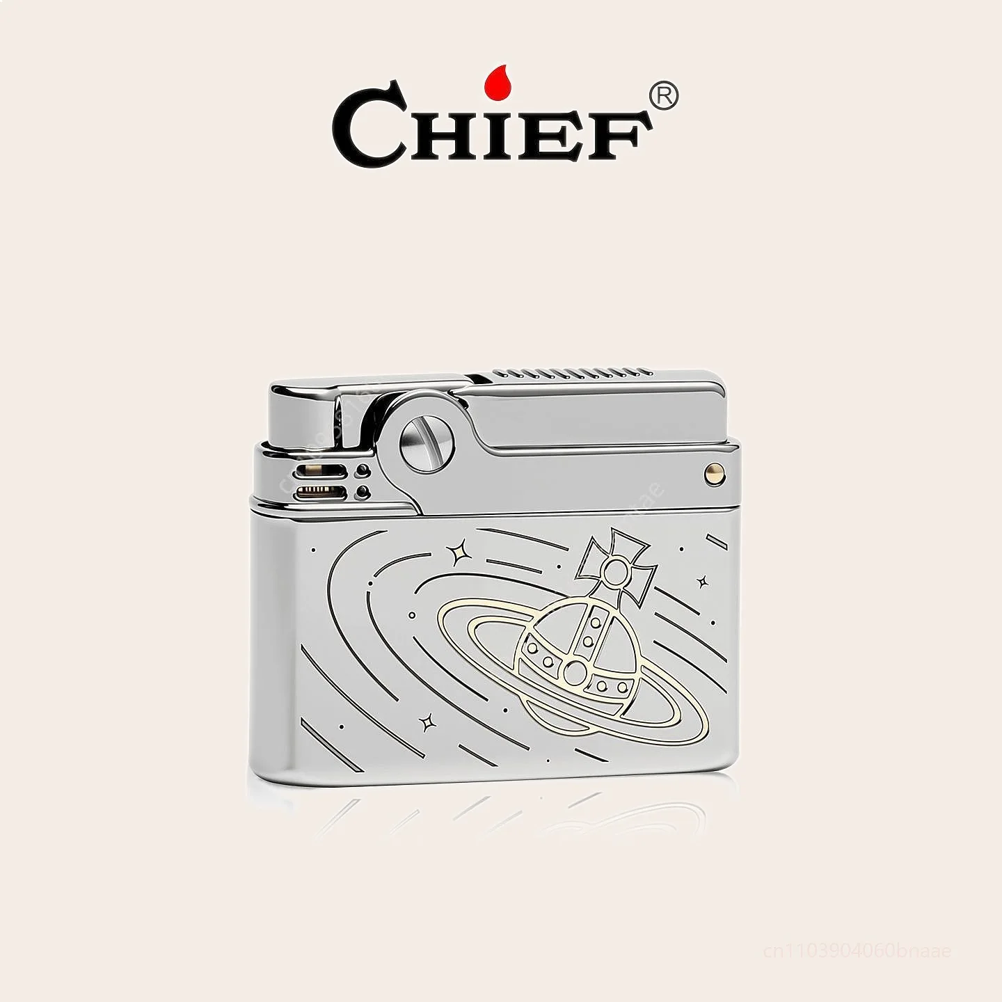 Chief 710 New Saturn Carved Fuel Lighter Press Eject Ignition Men Gift