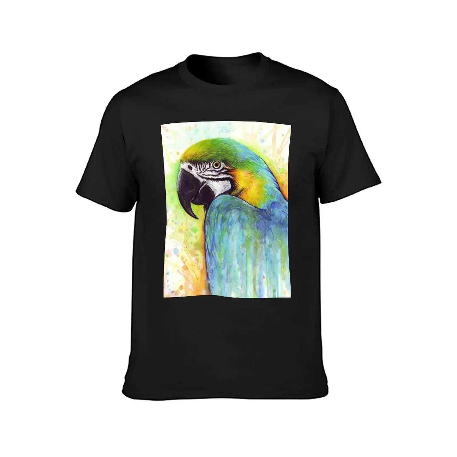 Macaw Watercolor T-Shirt plus size tops oversized t shirt Short sleeve tee mens graphic t-shirts pack