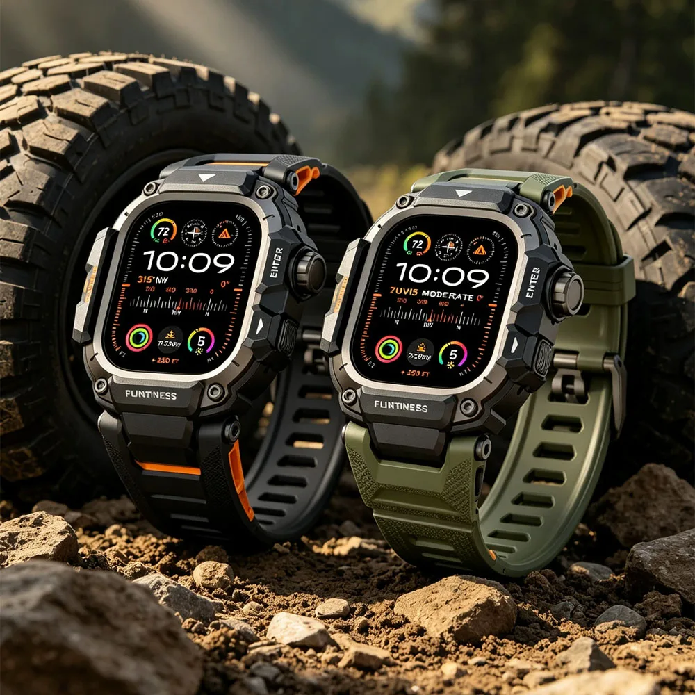 Taktisches Armband für Apple Watch Ultra 4/3/2 49 mm, Silikonarmband + Metall-Schutzhülle, Smartwatch-Zubehör, Armband für die iWatch-Serie. – Detail 12