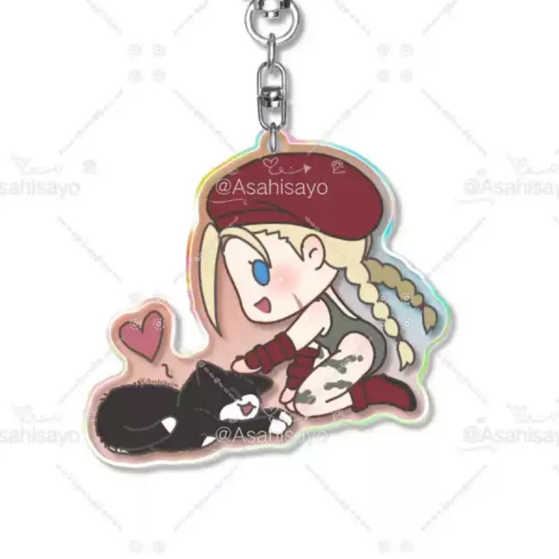 Street Fighter 6 Acrylic Keychain Bag Pendant Cartoon Character6CM Backpack Hanger Decoration( Ken Masters/Blanka/Dhalsim) Gifts