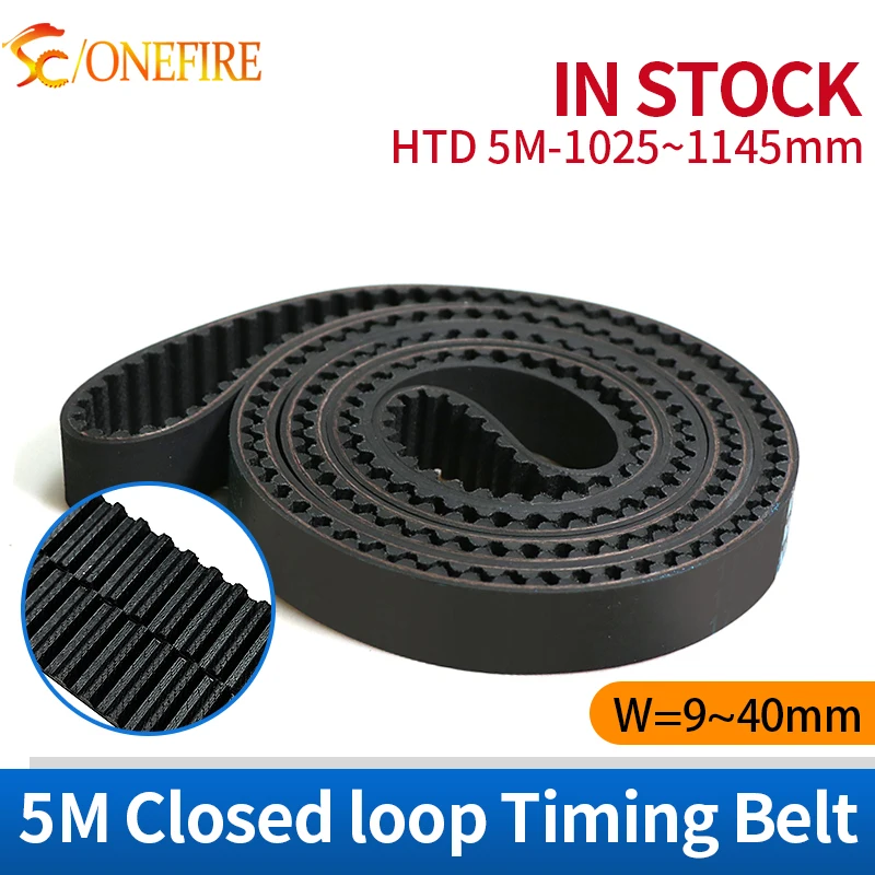 

HTD 5M Rubber Timing belt Length 1025/1035/1060/1065/1080/1100/1115/1125/1135/1145mm Width 9~40mm HTD 5M Closed loop belt