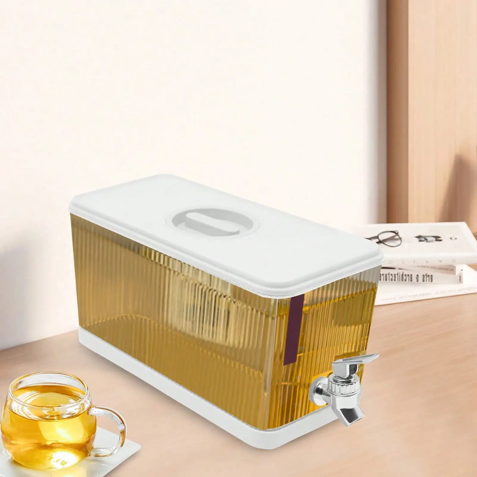 

4.5L White Water Juice Drink Dispenser Water Drink Beverage Dispenser Container For Lemonade, Fruit Tea, Beer, Fruit Soda