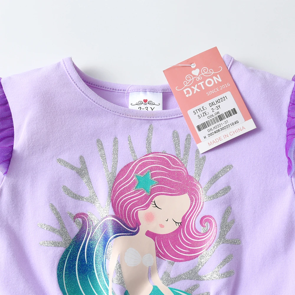 2024 neue Prinzessin Kleid Meerjungfrau Frühling Herbst Mädchen Kleid Rüschen Lange ärmeln kinder Party Kleidung Gradienten Mesh Kinder kleid – Detail 5