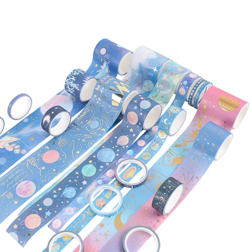 20 Rollen Universum Washi Bänder Sterne Washi Tape Set Journal liefert Goldfolie dekorative Klebeband Briefpapier Masking Tape