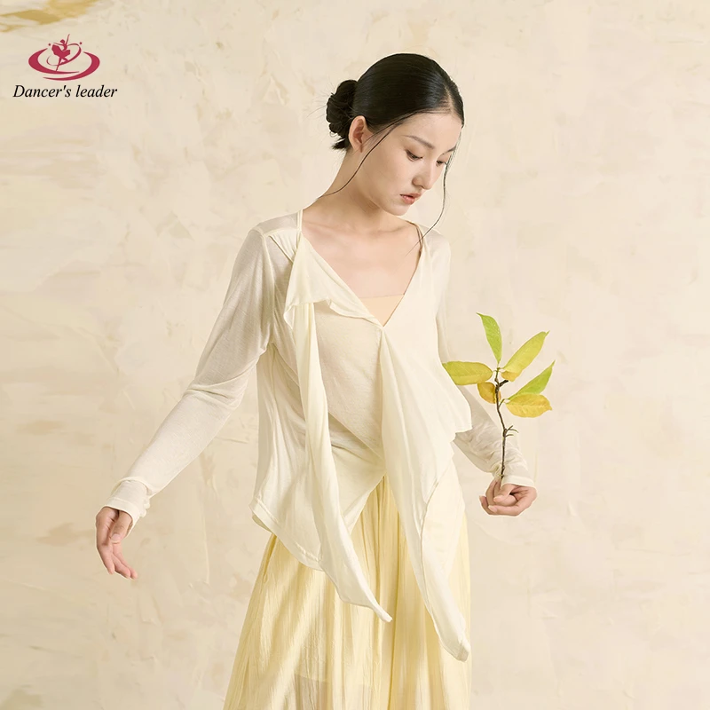 

Современный танец, классический танец, тренировка тела, накидка, комплект из двух предметов, женская одежда свободного кроя, топ с длинными рукавами