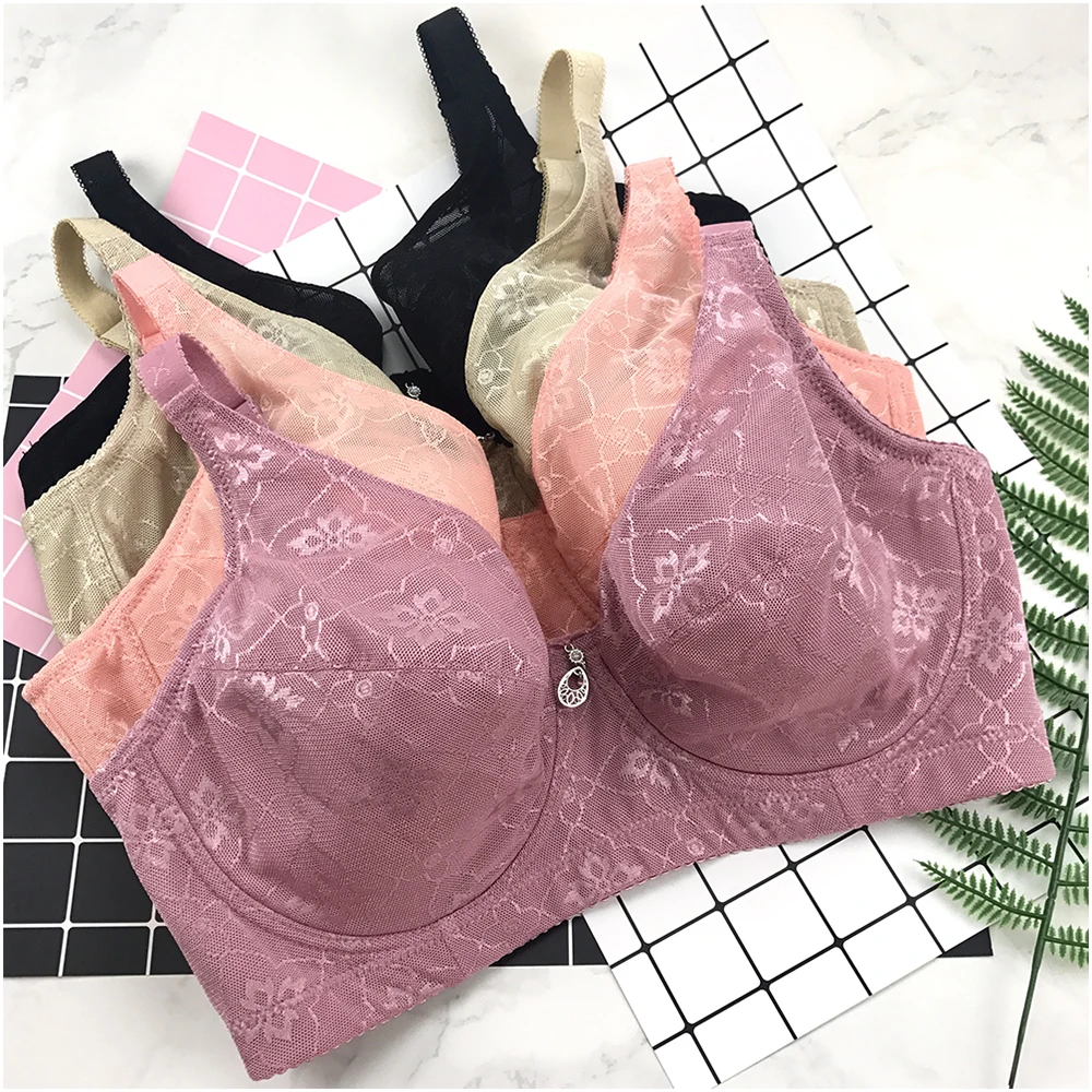 Push-up-BHs für Frauen 38dd-54g volle Abdeckung sexy Spitze plus Größe BH 85d-125g gepolsterte Baumwolle Bügel Büstenhalter Dessous c3204