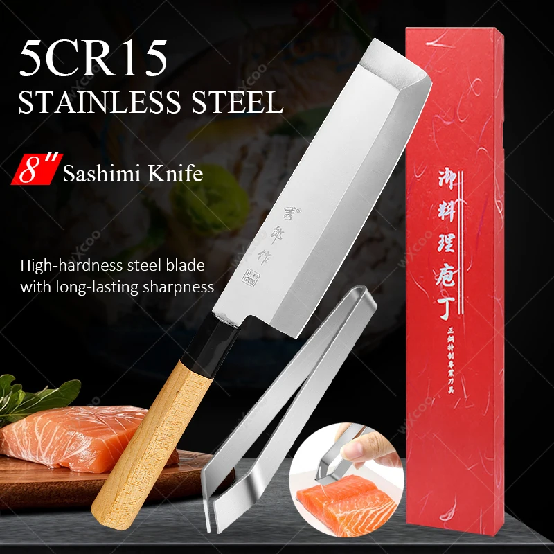 

Kitchen Knives Sashimi Chef Knife Japanese Meat Cleaver Vegetable Fruit Slicing Utility Cooking Kitchen Utensils with Gift Box