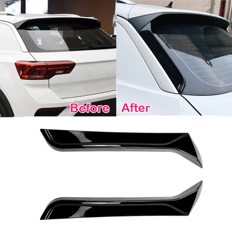 

Car Rear Window Side Spoiler Wing Tail Styling Trim Stickers for VW T-ROC R R-Line A11 MK1 2017-2024 Auto Exterior Accessories
