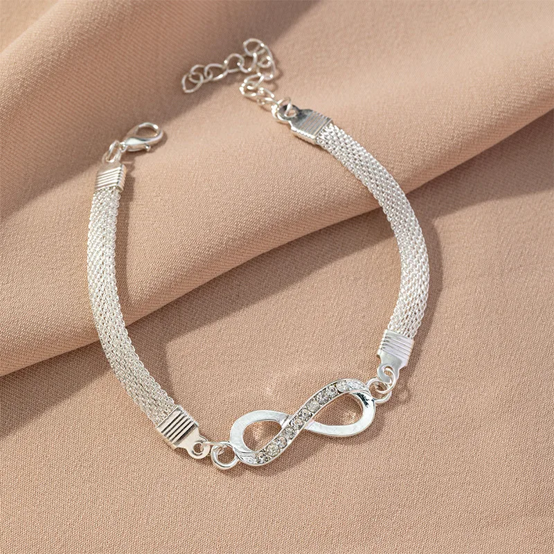 

Simple Personality Unlimited Bracelet 8 Shape Crystal Inlay Jewelry Lovely Gift New Fashion Unisex