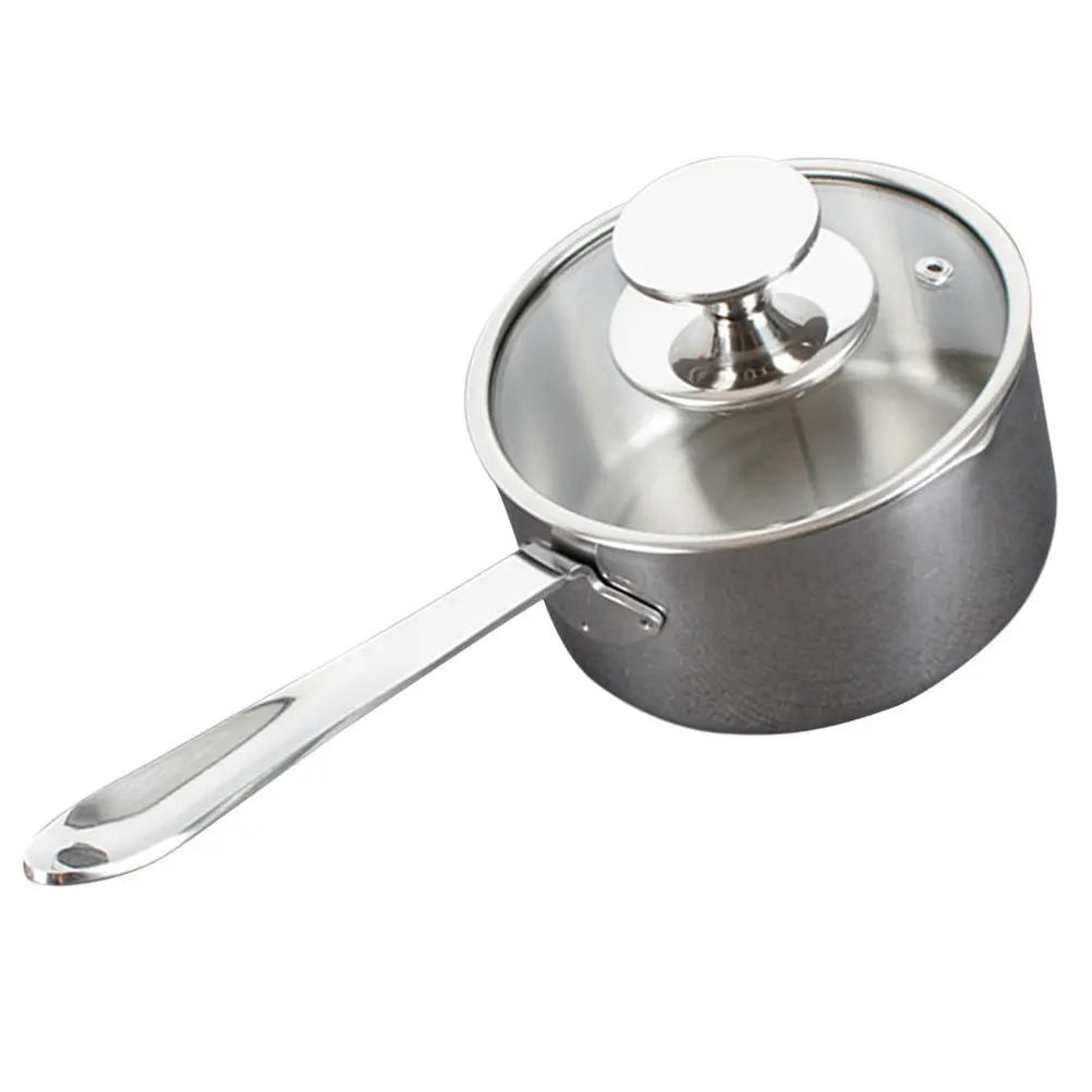 

Cooking Pots Stainless Steel Small for Milk with Lid Heating Pan Coffee Cookware