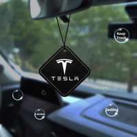 For Tesla Model 3 Model Y Model S Model X Car Logo badge Air Freshener Auto Interior Rearview Mirror Pendant Emblem Accessories