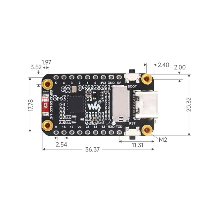 Superb ESP32-C6 Development Board With ST7789 1.47 Inch LCD Wifi6 LVGL HMI SD-Port & RGB-LED