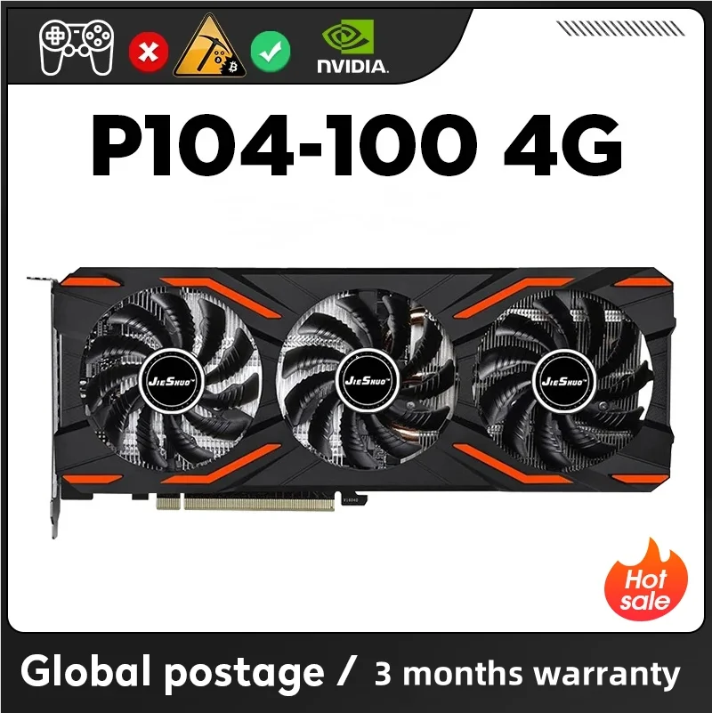 

JIESHUO NVIDIA P104 100 4 Гб 1920SP графическая карта для майнинга 16nm GDDR5X GPU 256-bit P104 100 4g KAS RVN CFX Eth (небольшая ржавчина)