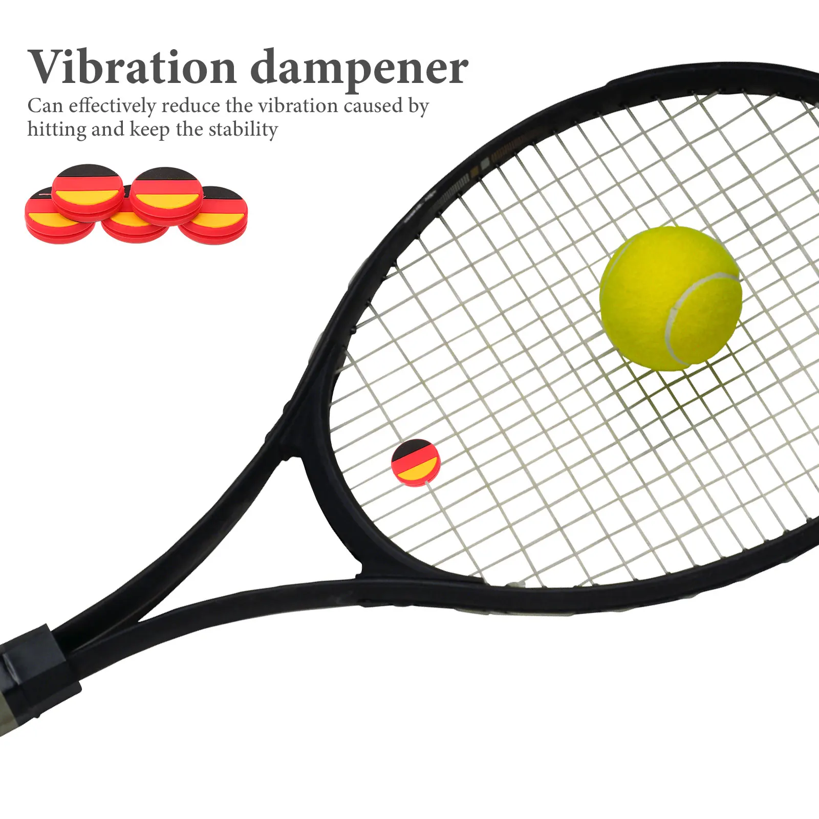 

5 Pcs Tennis Racket Shock Absorber Vibration Dampener Non-slip Dampeners Racquet Silica Gel Damper