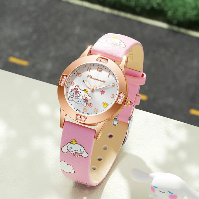 

Kawaii Sanrio Anime Hello Kitty Children Watches Cinnamoroll New Cute Birthday Gifts Girl Student Upscale Beautiful Watertight