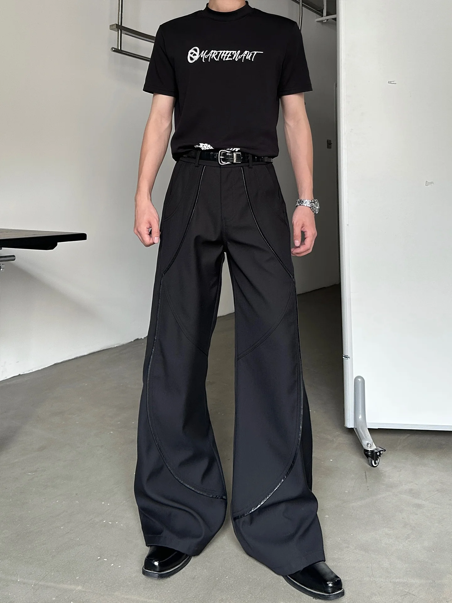 MARTHENAUT Original Deconstructed Wide Leg Casual Pants Loose Fit Trousers Youth Summer Fashion Polyester Cotton Blend