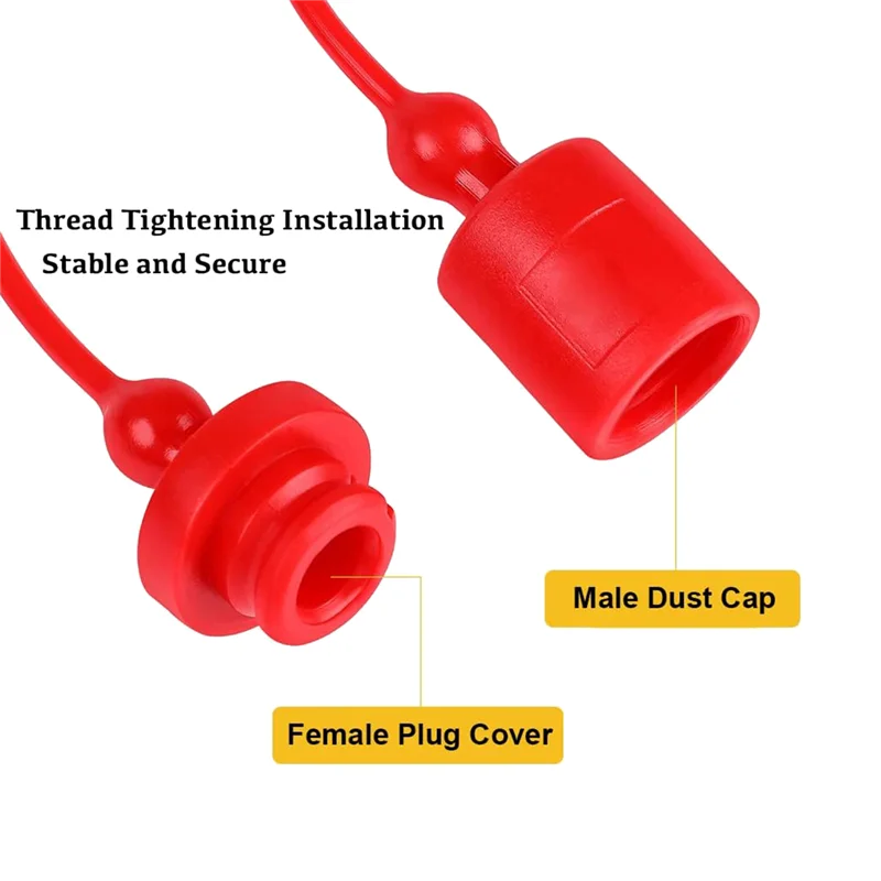 ISO-A 1/2 Hydraulic Quick Coupler Male Dust Cap and Female Plug Cover, Fits Hydraulic Quick Disconnects Coupler