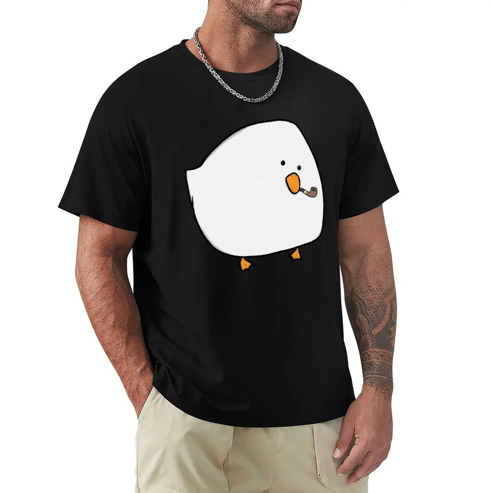 

Goose orb with pipe T-Shirt Plus Size Basic Short Sleeve Top
