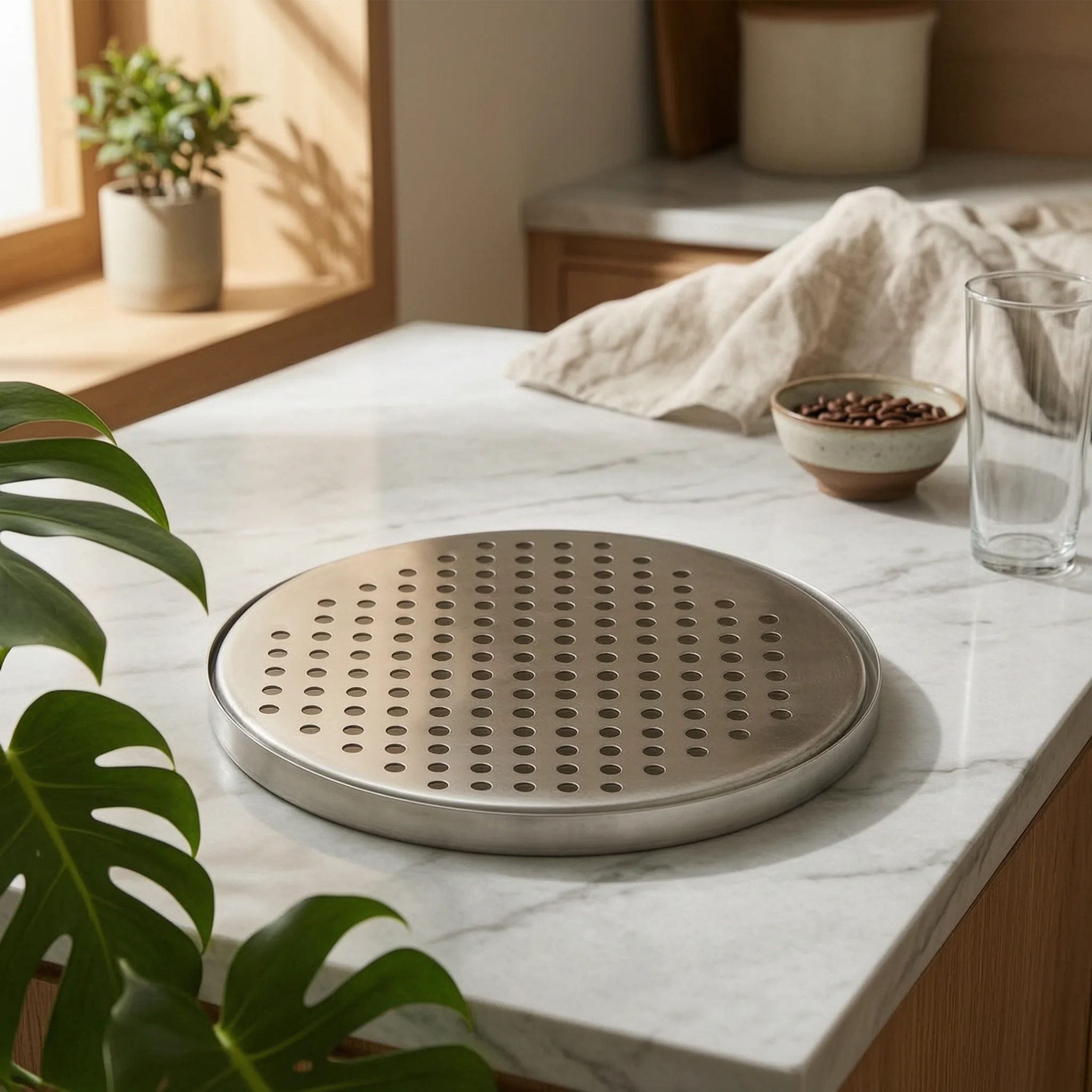 Perforated Liquid Collection Tray Tray Long-Lasting Stainless Steel Liquid Collection Tray Tray Polished Spacious for Baristas